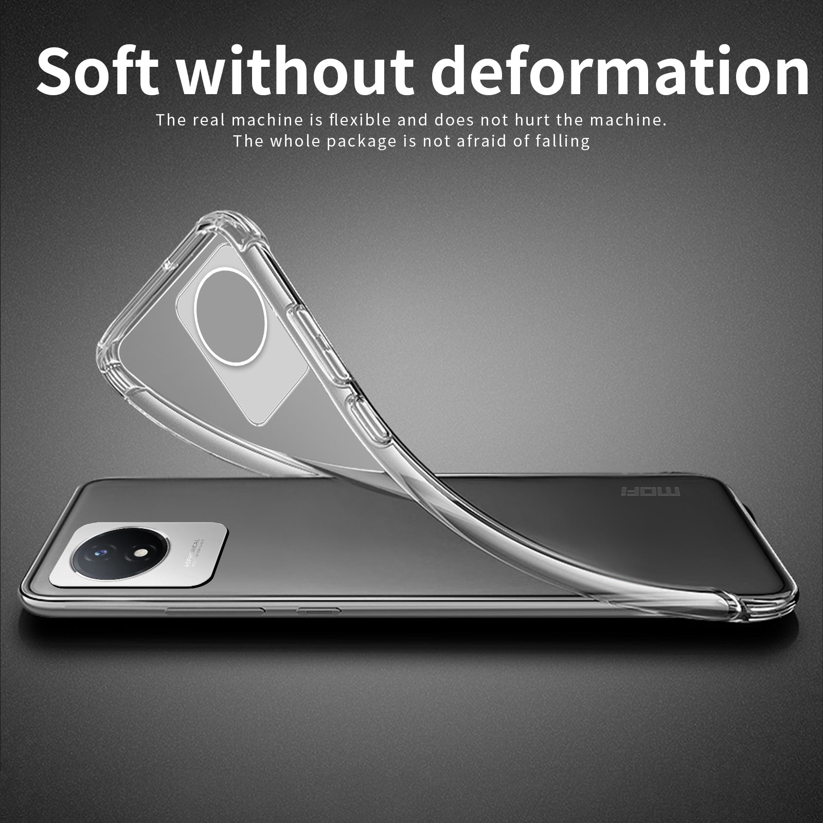 MOFI For vivo Y02 4G Soft TPU Phone Case Collision Resistant Transparent Phone Cover MOFI For vivo Y02 4G Soft TPU Phone Case Collision Resistant Transparent Phone Cover
